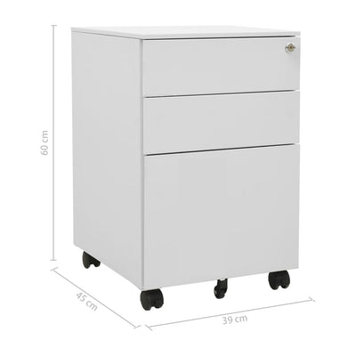 vidaXL Mobile File Cabinet Light Grey 39x45x60 cm Steel
