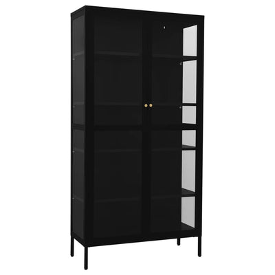 vidaXL Display Cabinet Anthracite 90x40x180 cm Steel and Tempered Glass