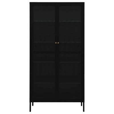 vidaXL Display Cabinet Anthracite 90x40x180 cm Steel and Tempered Glass