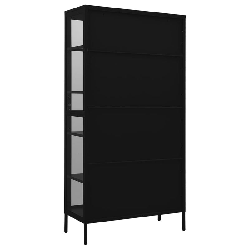 vidaXL Display Cabinet Anthracite 90x40x180 cm Steel and Tempered Glass