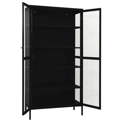 vidaXL Display Cabinet Anthracite 90x40x180 cm Steel and Tempered Glass