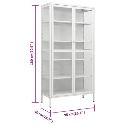 vidaXL Display Cabinet Anthracite 90x40x180 cm Steel and Tempered Glass