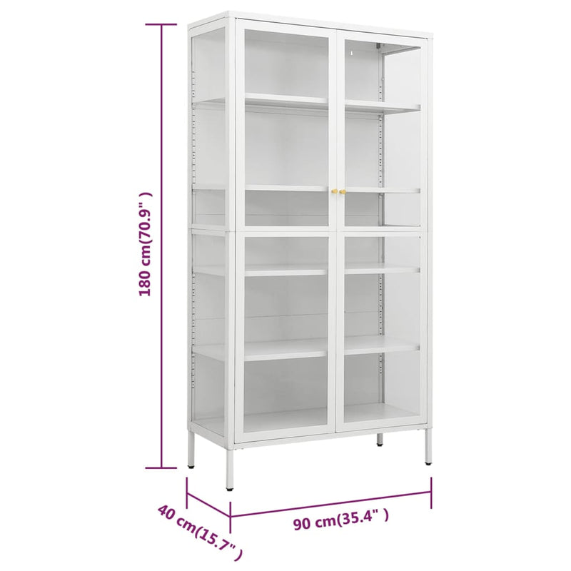vidaXL Display Cabinet Anthracite 90x40x180 cm Steel and Tempered Glass