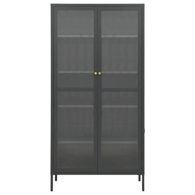 vidaXL Display Cabinet Anthracite 90x40x180 cm Steel and Tempered Glass