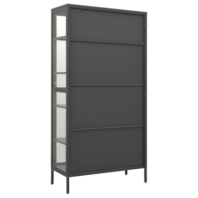 vidaXL Display Cabinet Anthracite 90x40x180 cm Steel and Tempered Glass