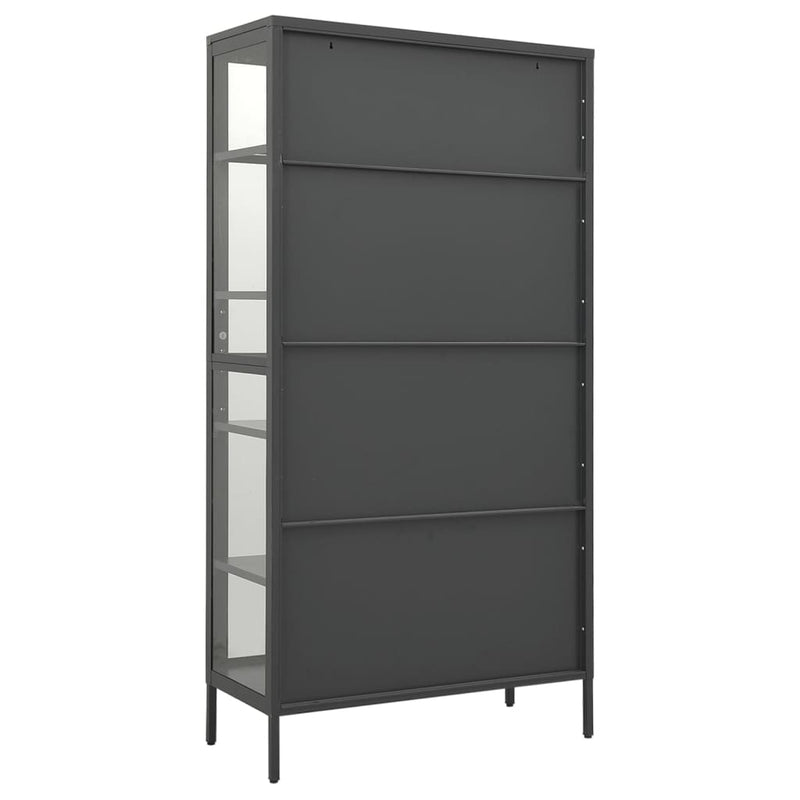 vidaXL Display Cabinet Anthracite 90x40x180 cm Steel and Tempered Glass