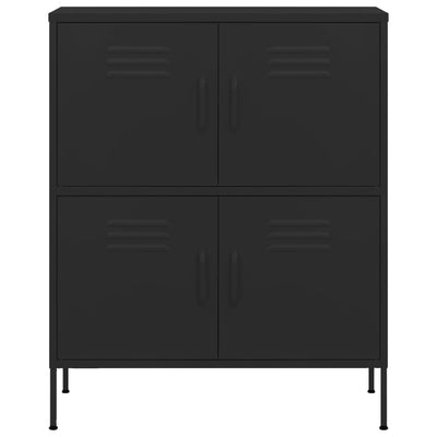 vidaXL Storage Cabinet Black 80x35x101.5 cm Steel