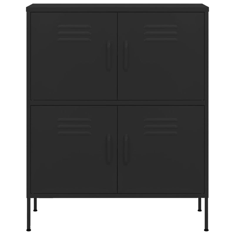 vidaXL Storage Cabinet Black 80x35x101.5 cm Steel