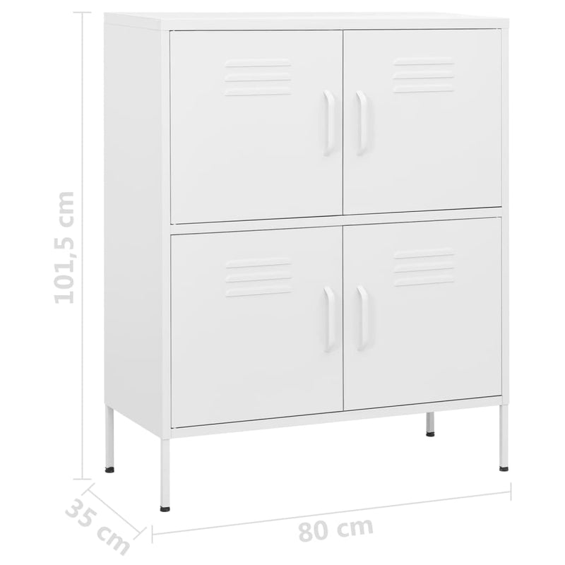 vidaXL Storage Cabinet Black 80x35x101.5 cm Steel