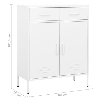 vidaXL Storage Cabinet Black 80x35x101.5 cm Steel