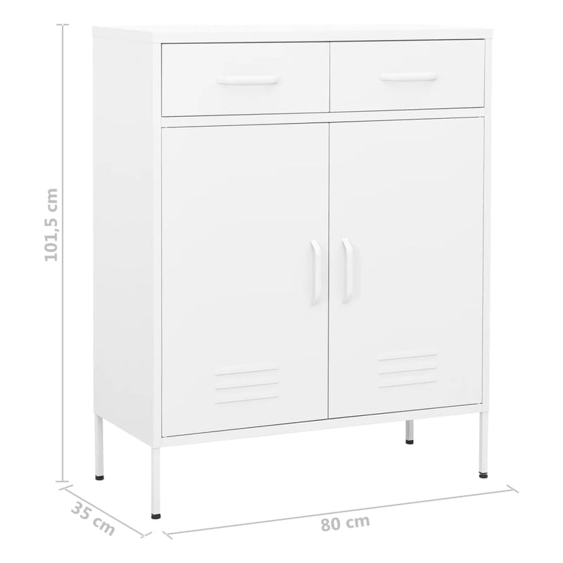 vidaXL Storage Cabinet Black 80x35x101.5 cm Steel