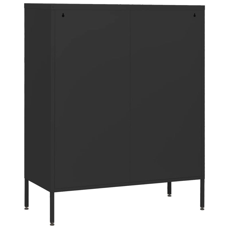 vidaXL Chest of Drawers Black 80x35x101.5 cm Steel