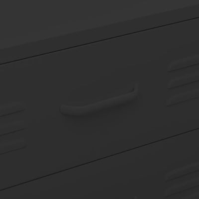 vidaXL Chest of Drawers Black 80x35x101.5 cm Steel