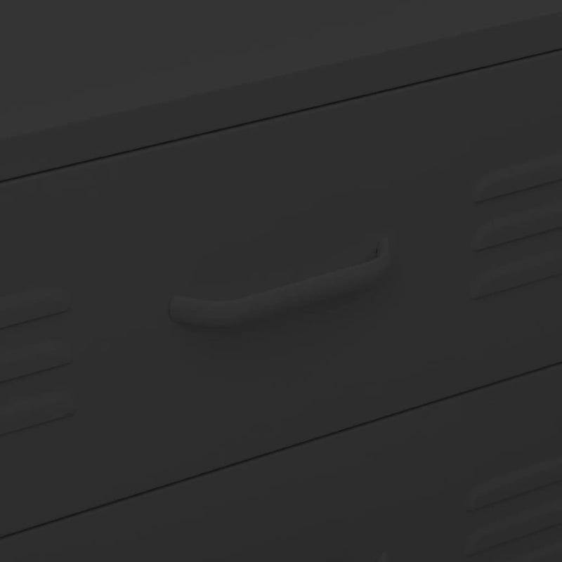 vidaXL Chest of Drawers Black 80x35x101.5 cm Steel