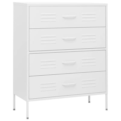 vidaXL Chest of Drawers Black 80x35x101.5 cm Steel