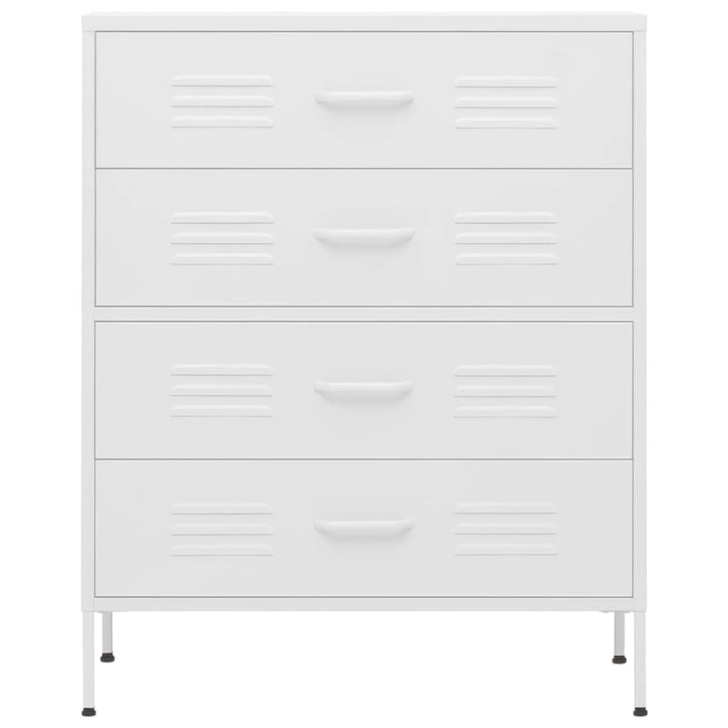 vidaXL Chest of Drawers Black 80x35x101.5 cm Steel