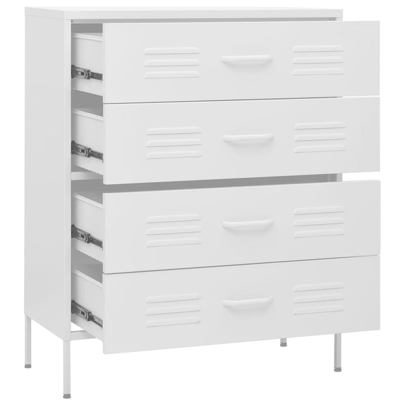 vidaXL Chest of Drawers Black 80x35x101.5 cm Steel
