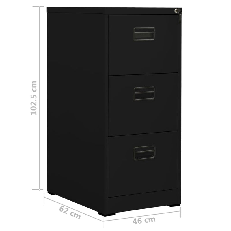 vidaXL Filing Cabinet Anthracite 46x62x102.5 cm Steel