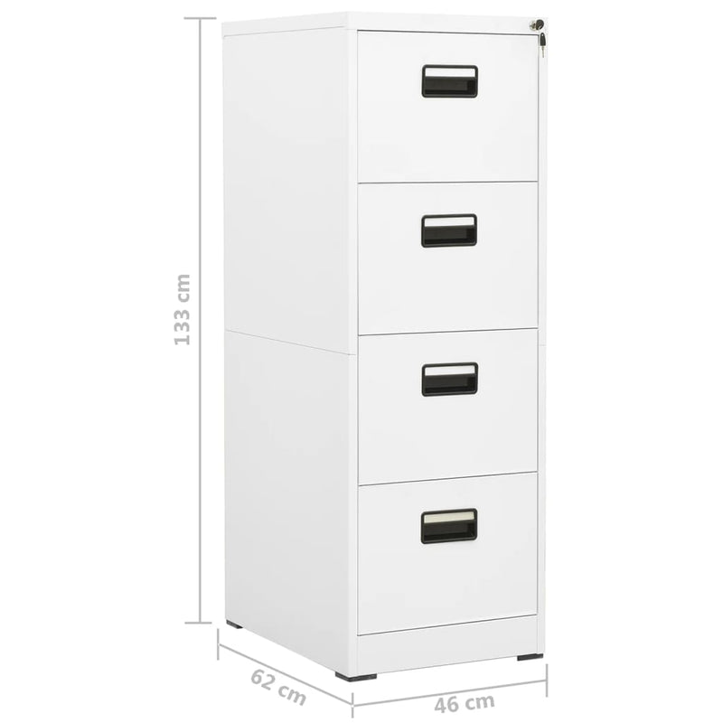 vidaXL Filing Cabinet Light Grey 46x62x133 cm Steel