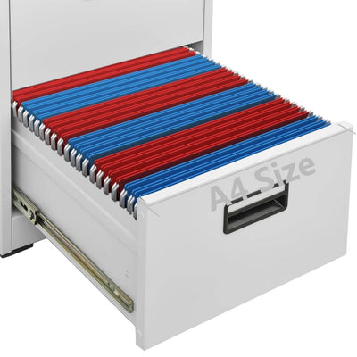 vidaXL Filing Cabinet Light Grey 46x62x133 cm Steel