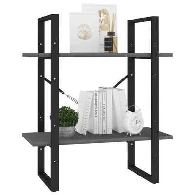 vidaXL 2-Tier Book Cabinet Black 60x30x70 cm Solid Pine Wood