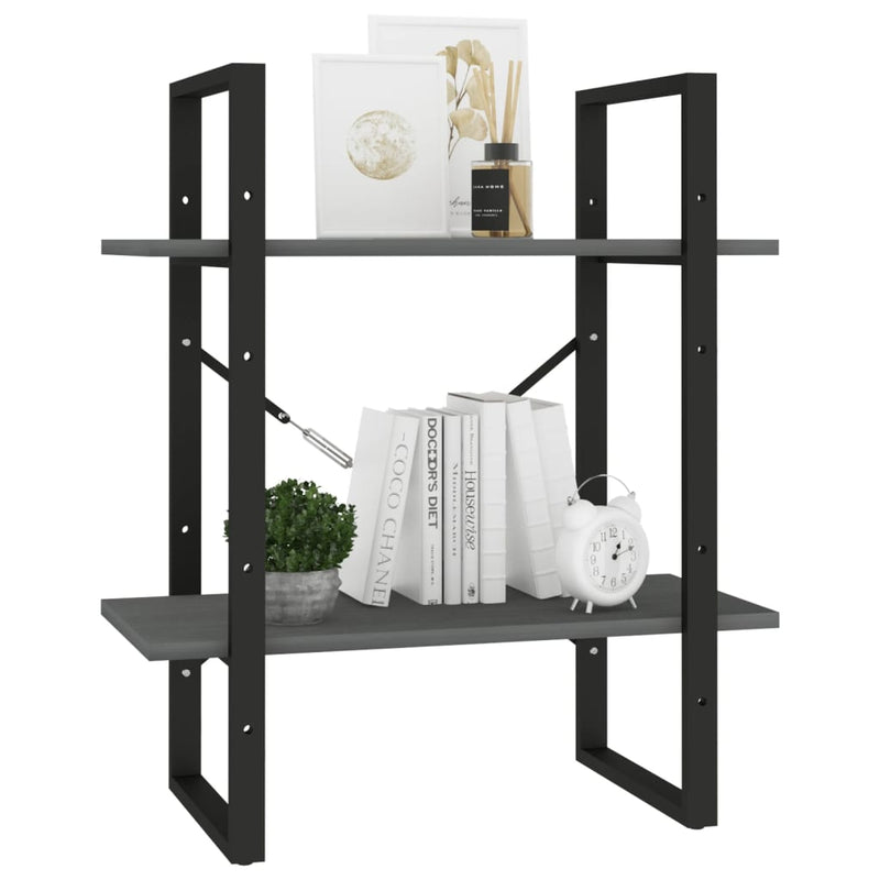 vidaXL 2-Tier Book Cabinet Black 60x30x70 cm Solid Pine Wood