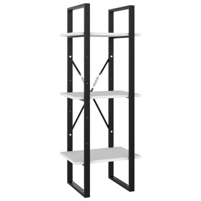 vidaXL 3-Tier Book Cabinet Black 40x30x105 cm Engineered Wood