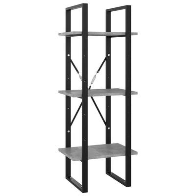 vidaXL 3-Tier Book Cabinet Black 40x30x105 cm Engineered Wood
