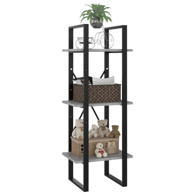 vidaXL 3-Tier Book Cabinet Black 40x30x105 cm Engineered Wood