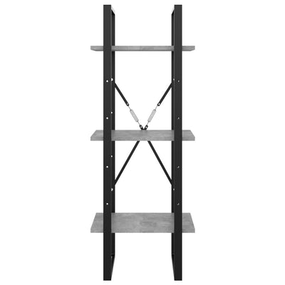 vidaXL 3-Tier Book Cabinet Black 40x30x105 cm Engineered Wood