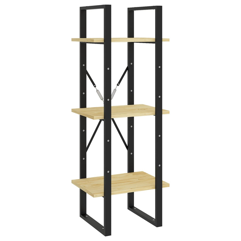 vidaXL 3-Tier Book Cabinet Grey 40x30x105 cm Solid Pinewood