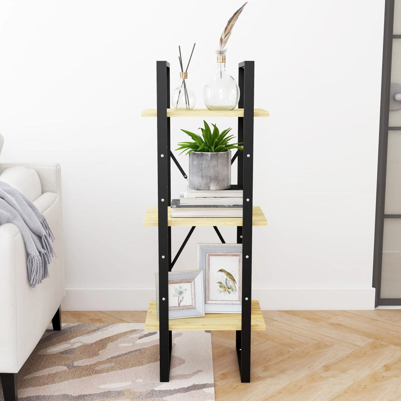 vidaXL 3-Tier Book Cabinet Grey 40x30x105 cm Solid Pinewood