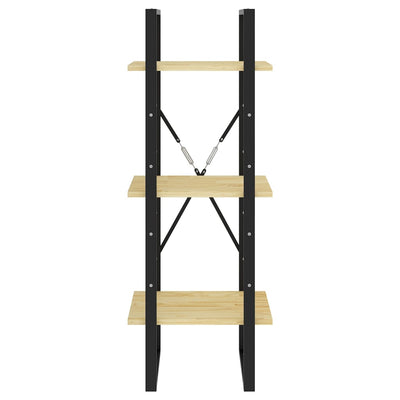 vidaXL 3-Tier Book Cabinet Grey 40x30x105 cm Solid Pinewood