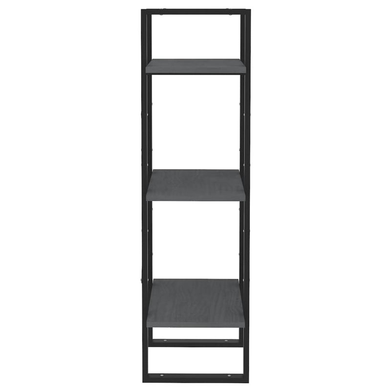 vidaXL 3-Tier Book Cabinet Grey 40x30x105 cm Solid Pinewood