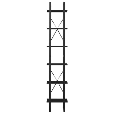 vidaXL 6-Tier Book Cabinet Black 40x30x210 cm Engineered Wood