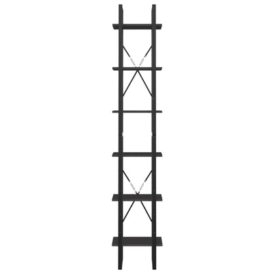 vidaXL 6-Tier Book Cabinet Black 40x30x210 cm Engineered Wood