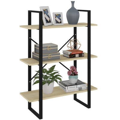 vidaXL Book Cabinet Black 80x30x105 cm Engineered Wood
