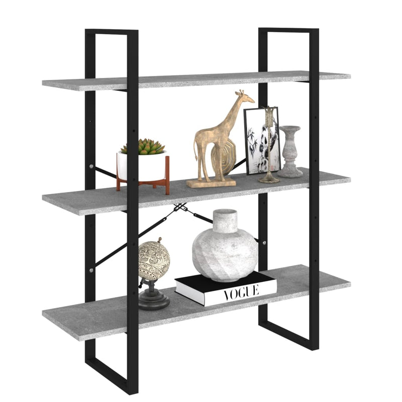 vidaXL Book Cabinet Grey 80x30x105 cm Engineered Wood