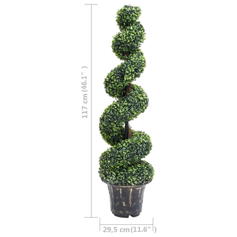 vidaXL Artificial Boxwood Spiral Plant with Pot Green 100 cm