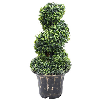 vidaXL Artificial Boxwood Spiral Plant with Pot Green 100 cm