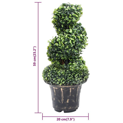 vidaXL Artificial Boxwood Spiral Plant with Pot Green 100 cm