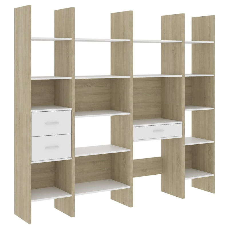 vidaXL 4 Piece Book Cabinet Set Sonoma Oak Engineered Wood
