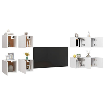 vidaXL Wall Mounted TV Cabinets 8 pcs Sonoma Oak 30.5x30x30 cm