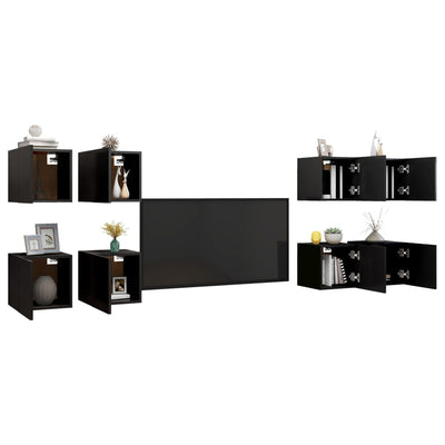 vidaXL Wall Mounted TV Cabinets 8 pcs Sonoma Oak 30.5x30x30 cm