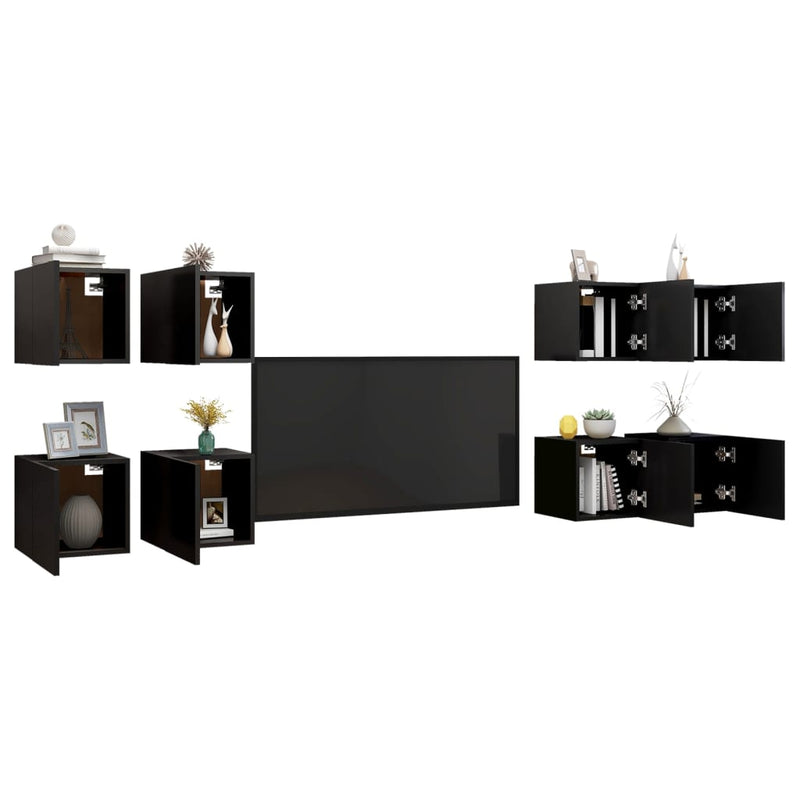 vidaXL Wall Mounted TV Cabinets 8 pcs Sonoma Oak 30.5x30x30 cm