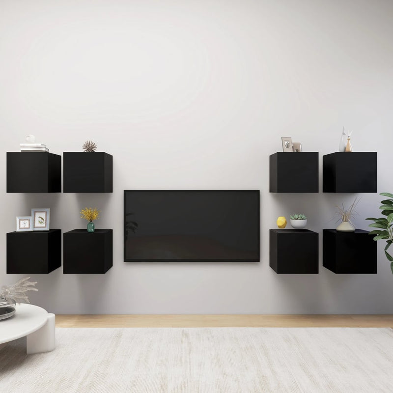 vidaXL Wall Mounted TV Cabinets 8 pcs Sonoma Oak 30.5x30x30 cm