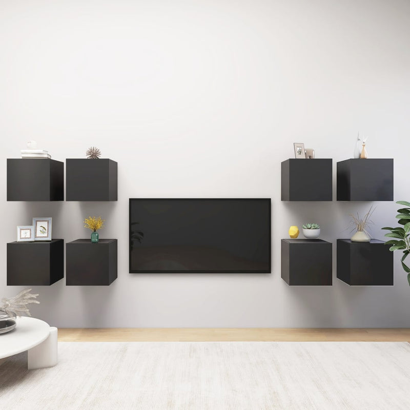 vidaXL Wall Mounted TV Cabinets 8 pcs Sonoma Oak 30.5x30x30 cm