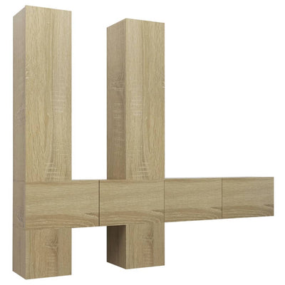 vidaXL 6 Piece TV Cabinet Set Sonoma Oak Engineered Wood