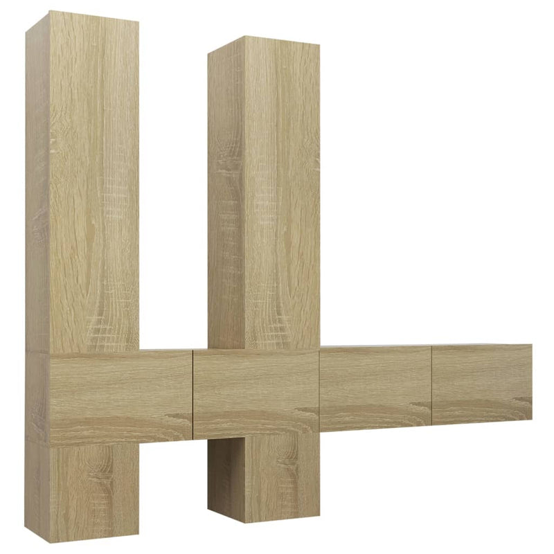 vidaXL 6 Piece TV Cabinet Set Sonoma Oak Engineered Wood