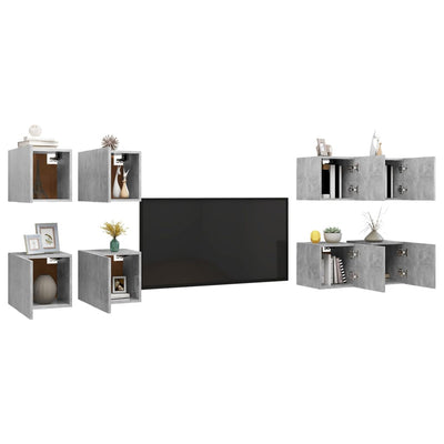 vidaXL Wall Mounted TV Cabinets 8 pcs Sonoma Oak 30.5x30x30 cm